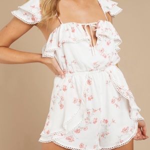 White small ruffle romper